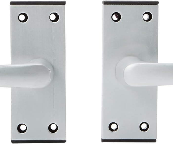 Satin Aluminium Lever Door Handle Latch Plate – Satin Aluminium