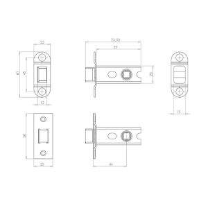Frelan Burlington 64mm Heavy Duty Tub Latch Antique Brass