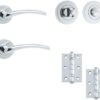 IRONMONGERY SOLUTIONS Bathroom Pack of Door Handle,Bathroom Locks,Turns & Releases & Hinges - Pack of Door Handle in Polished Chrome Finish