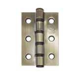 Double Washered Hinge in Antique Brass Finish 75x50x2mm