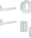 IRONMONGERY SOLUTIONS Lock Pack of Door Handle in Polished Chrome Finish