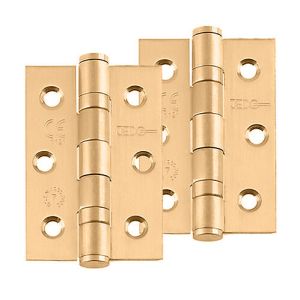 Frelan Hardware 3 Inch Grade 7 Ball Bearing Hinges, Satin Brass – J9502SB