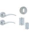 IRONMONGERY SOLUTIONS Lock Pack of Door Handle In Satin Chrome Finish