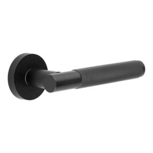 IRONMONGERY SOLUTIONS Latch Pack of Door Handle, Tubular Latch & Hinges – Pack of Door Handle in Matt Black Finish