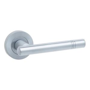 IRONMONGERY SOLUTIONS Lock Pack of Door Handle, 3 Lever Sashlocks, Escutcheons & Hinges – Pack of Door Handle in Satin Chrome Finish