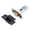 IRONMONGERY SOLUTIONS Latch Pack of Door Handle, Tubular Latch & Hinges - Pack of Door Handle in Matt Black Finish