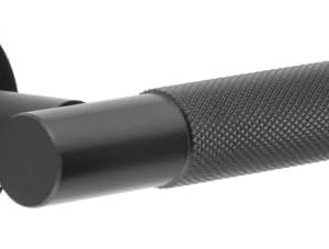 IRONMONGERY SOLUTIONS Bathroom Pack of Door Handle, Bathroom Locks,Turn & Release & Hinges – Matt Black Finish