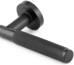 IRONMONGERY SOLUTIONS Bathroom Pack of Door Handle,Bathroom Locks,Turn & Release & Hinges - Pack of Door Handle in Matt Black Finish