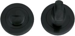 IRONMONGERY SOLUTIONS Bathroom Pack of Door Handle,Bathroom Locks,Turn & Release & Hinges - Pack of Door Handle in Matt Black Finish