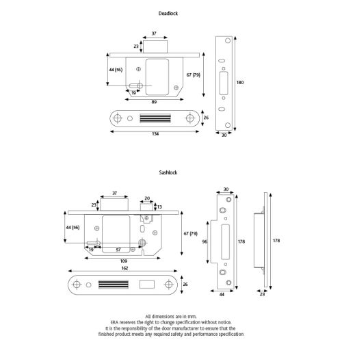 BS3621 Fortress 5 Lever Mortice Sashlock