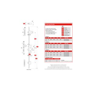 2 Hook Euro Cylinder Multi Point Door Lock – Standard Hook
