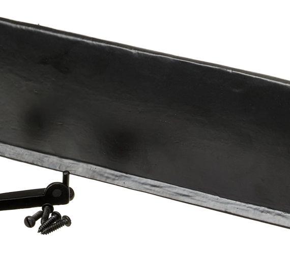 Black antique iron letterplate/letterbox inner flap 308 x 85mm