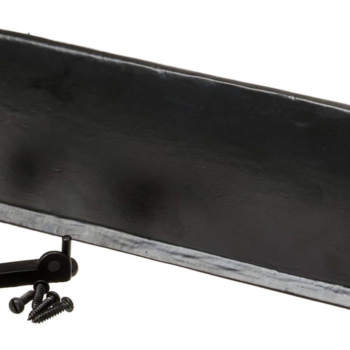 Black antique iron letterplate/letterbox inner flap 308 x 85mm