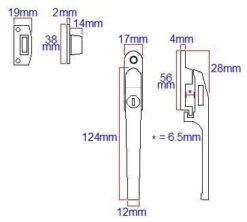Chivrose ltd modern contemporary design lockable casement window fastener 124mm (polished brass) - Image 3