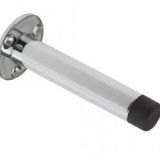 Quality wall mounted skirting door stop with face fix rose 80mm projection zab09b (polished chrome)