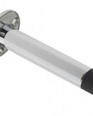 Quality wall mounted skirting door stop with face fix rose 80mm projection zab09b (polished chrome)