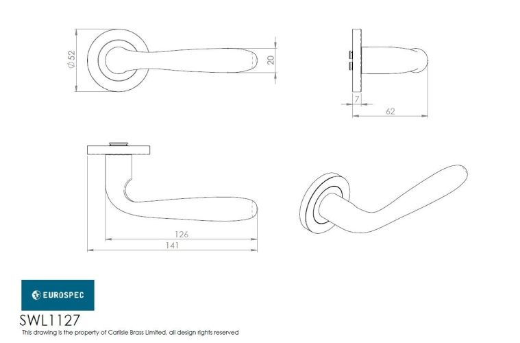 Carlisle brass – swl1127sss – steelworx swl peninsula lever on rose – finish – satin stainless steel (sss)