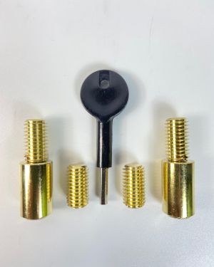 EUROART Quality Roller Heavy Duty Sash Window Stop Restrictor for Child Safety and Security-Comes with Key in Polished Brass Dim 50X17X17mm