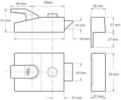 Nightlatch, High Security with Automatic Deadlock, Dark Metallic Gray/Brass