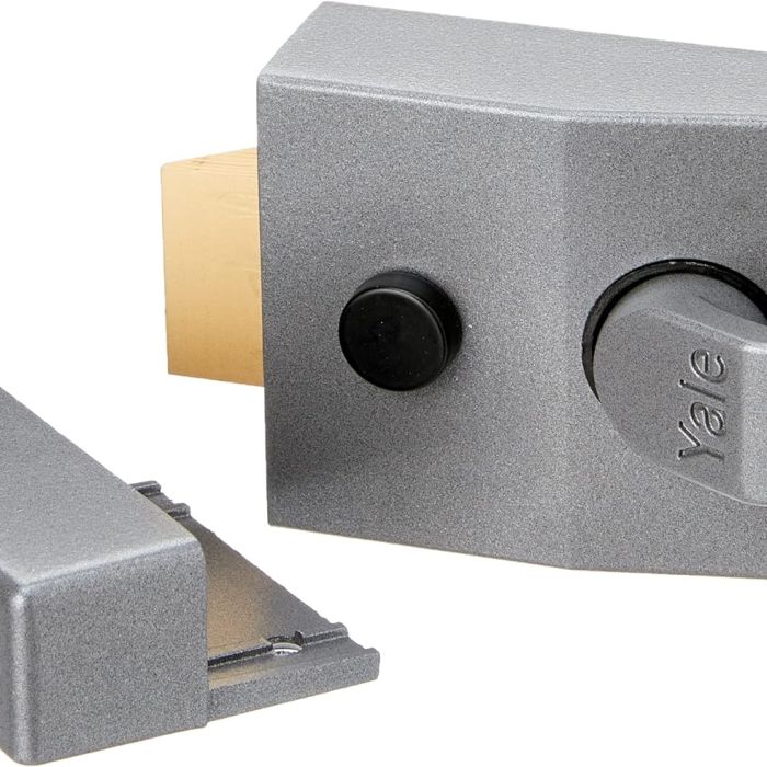 Deadlocking Nightlatch, Dark Metallic Finish/Brass Cylinder, High Security, with Automatic Deadlock