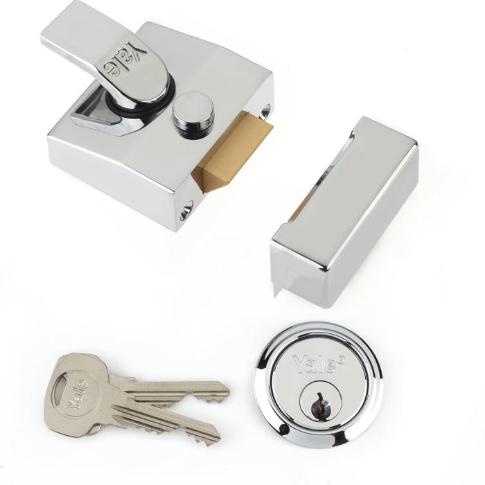 Yale Deadlocking Nightlatch – 40mm – Chrome Finish