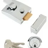Deadlocking Security Night Latch Lock, Chrome - 60mm Backset -