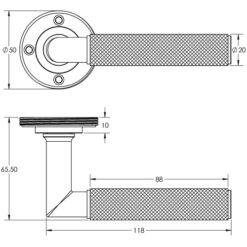 Burlington Piccadilly Knurled Door Handles ( Black) - Image 2