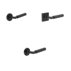 Burlington Piccadilly Knurled Door Handles ( Black)