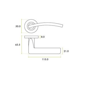Toledo Contract Lever On Round Rose, Polished Chrome