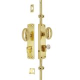 Oval Knob Locking Door Espagnolette/Cremone Bolt Upto 8.5′-Polished Brass Lacquered