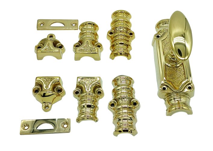 Classic Door Espagnolette Bolt / Cremone Bolt 9 Feet – Polished Brass Unlacquered