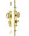Oval Knob Locking Door Espagnolette/Cremone Bolt Upto 8.5′ – Polished Brass Lacquered