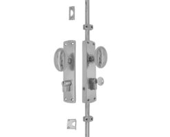 Oval Knob Locking Brass Door Espagnolette Bolt/Cremone Bolt Upto 8.5′ - Satin Nickel - Image 8