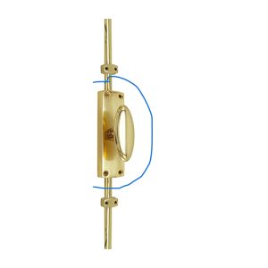 Oval Knob Door Espagnolette Bolt/Cremone Bolt Upto 2500mm – Polished Brass(Upto 8 Feet)