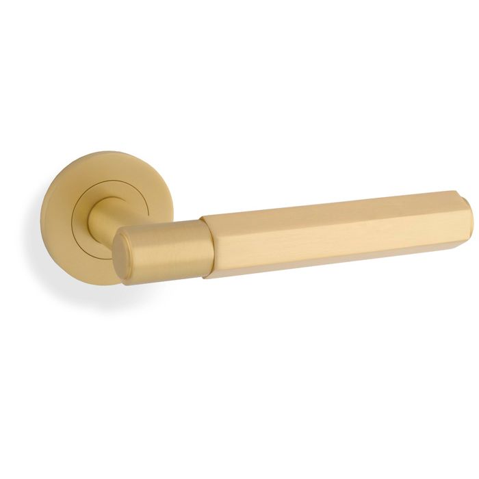 Alexander & Wilks Spitfire Hex Door Handles On Round Rose – AW224