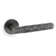 Alexander & Wilks Diamond Cut Spitfire Door Handles On Round Rose (sold in pairs)