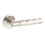 Alexander & Wilks Diamond Cut Spitfire Door Handles On Round Rose (sold in pairs)