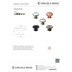 Carlisle Brass Oxford Knob – 32mm – Matt Black
