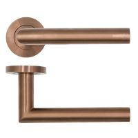 Zoo Hardware Rosso Tecnica Lugano Grade 304 Stainless Steel Lever On Round Rose – RT010 (sold in pairs)