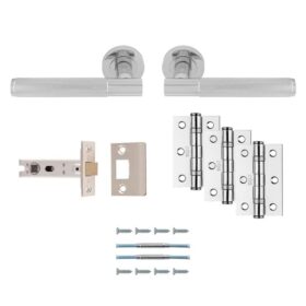 Carlisle Brass Lagos Door Pack Including Handles On Round Rose, 3" Latch & 3 x 2" Hinges (x3)  (sold in pairs)
