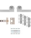 Carlisle Brass Lagos Door Pack Including Handles On Round Rose, 3″ Latch & 3 x 2″ Hinges (x3)  (sold in pairs)