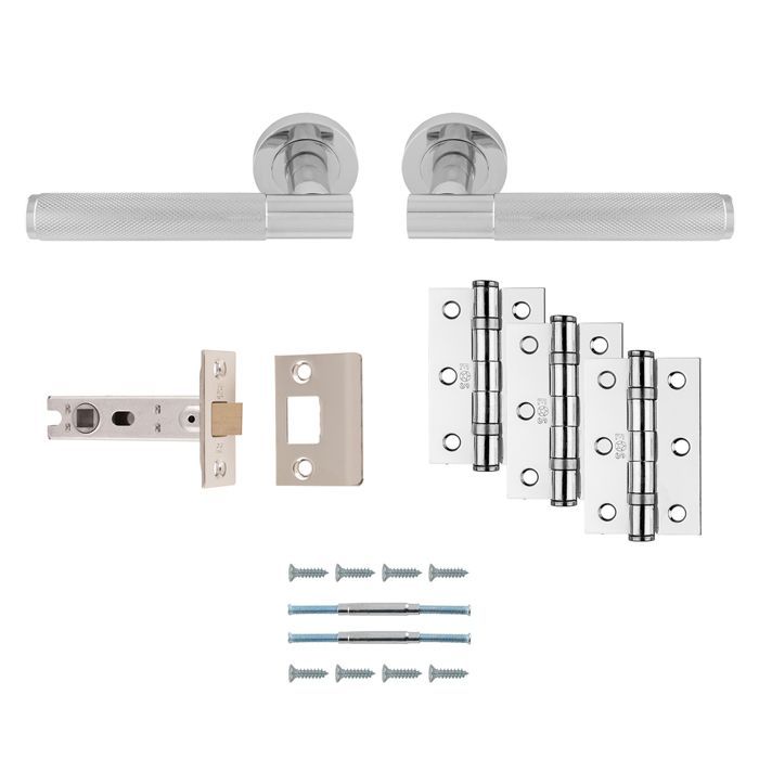 Carlisle Brass Lagos Door Pack Including Handles On Round Rose, 3″ Latch & 3 x 2″ Hinges (x3) (sold in pairs)