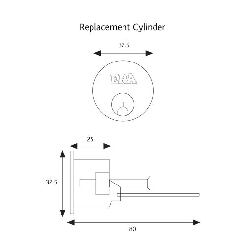 Replacement Rim Cylinder 5 Pin
