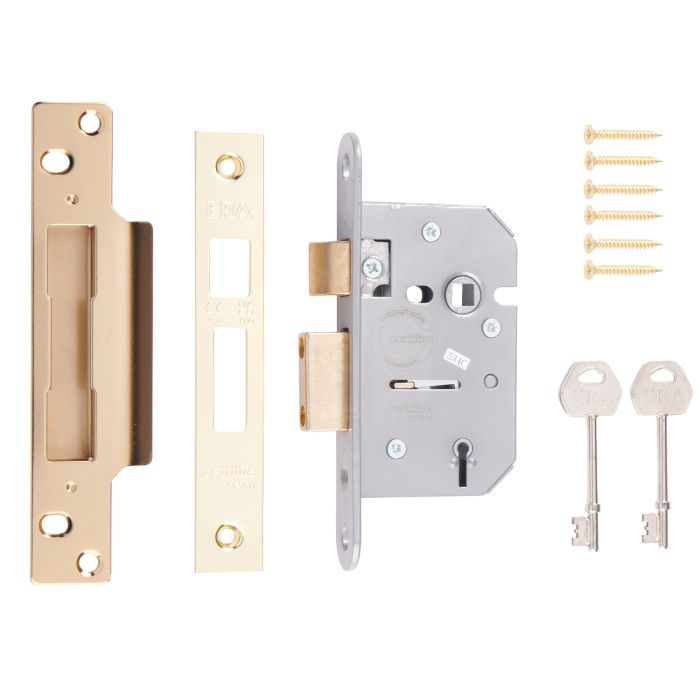 ERA Viscount 5 Lever Mortice Sashlock – Brass Effect