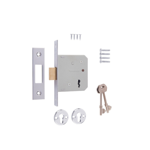 ERA 3 Lever Deadbolt Mortice Door Lock – Chrome Finish