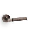 Alexander And Wilks Hurricane Door Handle Knurled On Round Rose Dark Bronze Pvd AW200DBZPVD