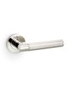 Alexander And Wilks Harrier Door Handle Knurled On Round Rose Pol Nickel Pvd AW210PNPVD