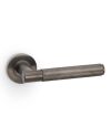 Alexander And Wilks Spitfire Door Handle Knurled On Round Rose Dark Bronze Pvd AW220DBZPVD