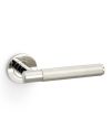 Alexander And Wilks Spitfire Door Handle Knurled On Round Rose Pol Nickel Pvd AW220PNPVD