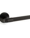 Alexander And Wilks Kingston Knurled Door Handle on Rose 50mm Black